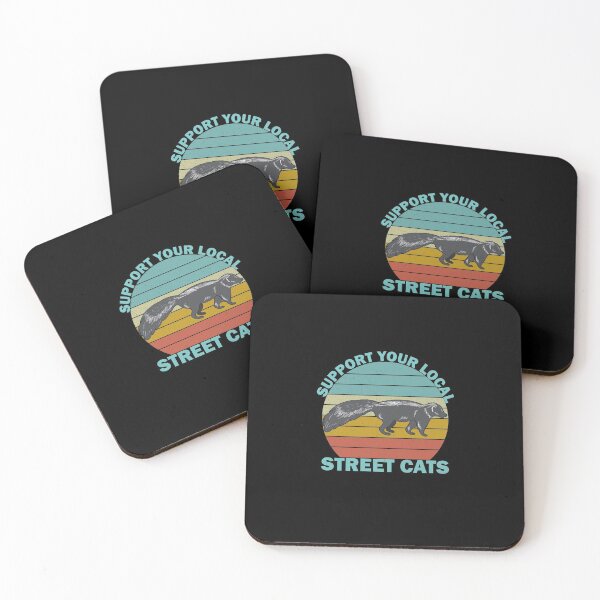 Item preview, vintage Support Your Local Street Cats and skunks designed and sold by thehafdesigner.