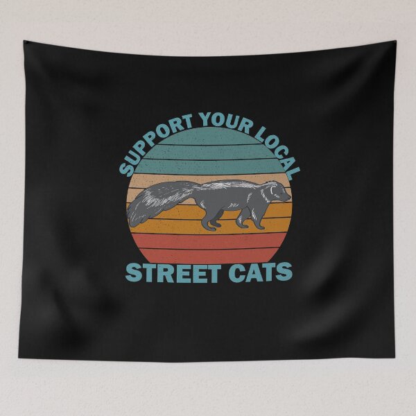 Item preview, vintage Support Your Local Street Cats and skunks designed and sold by thehafdesigner.