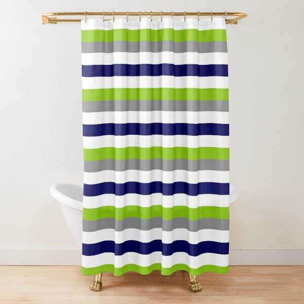 Navy blue and green shower best sale curtain