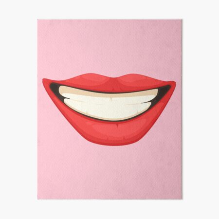HAPPY WOMEN MOUTH face mask cool desings. Art Board Print