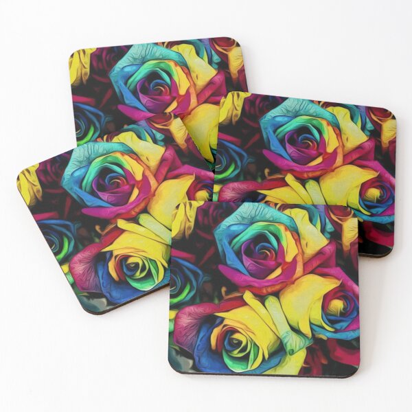 Item preview, Roses painted in rainbow designed and sold by WizkidDiZines.