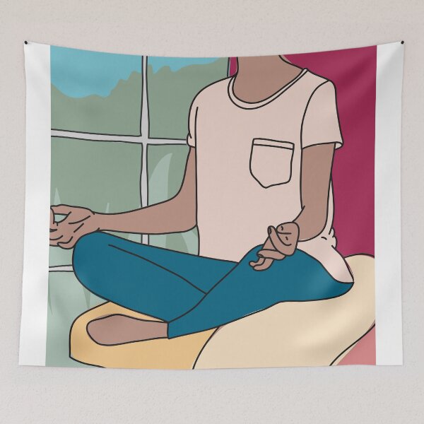 Item preview, Woman Meditation - Yoga Pose, Digitally Illustrated by Design by Cheyney designed and sold by designbycheyney.