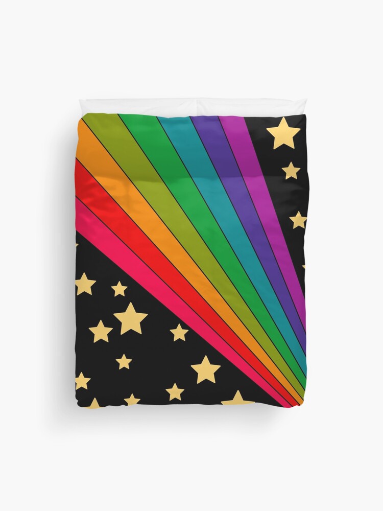 Thumbnail 1 of 2, Duvet Cover, Stars and rainbow designed and sold by MissPennyLane.