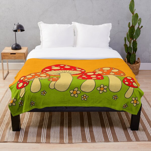 Mushrooms Throw Blanket