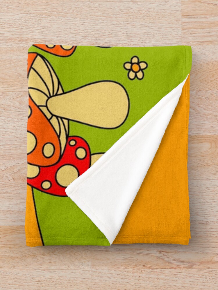 Alternate view of Mushrooms Throw Blanket