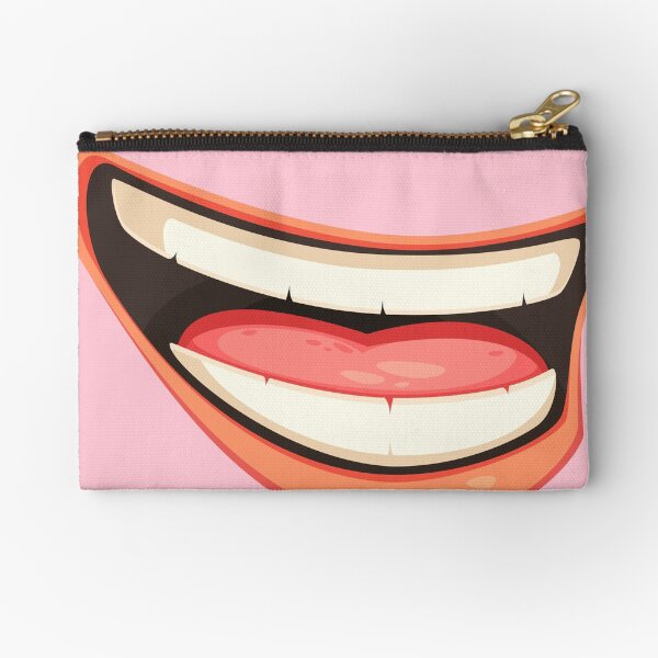 LAUPHING MEN MOUTH face mask cool desings. Zipper Pouch