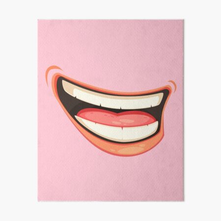 LAUPHING MEN MOUTH face mask cool desings. Art Board Print