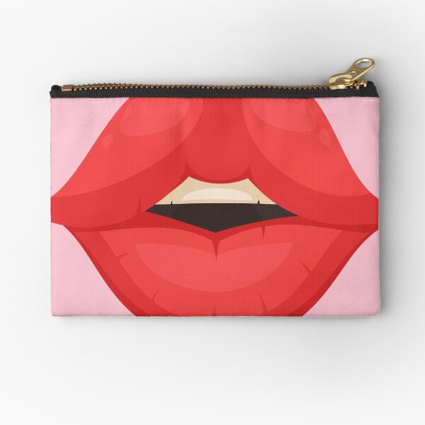 KISS WOMEN MOUTH face mask cool desings. Zipper Pouch