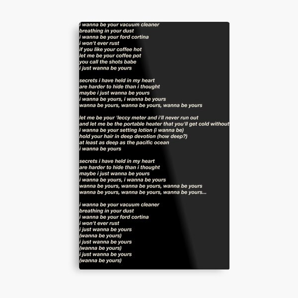 Do I Wanna Know Arctic Monkeys Lyrics Metal Print By Georginaleger Redbubble