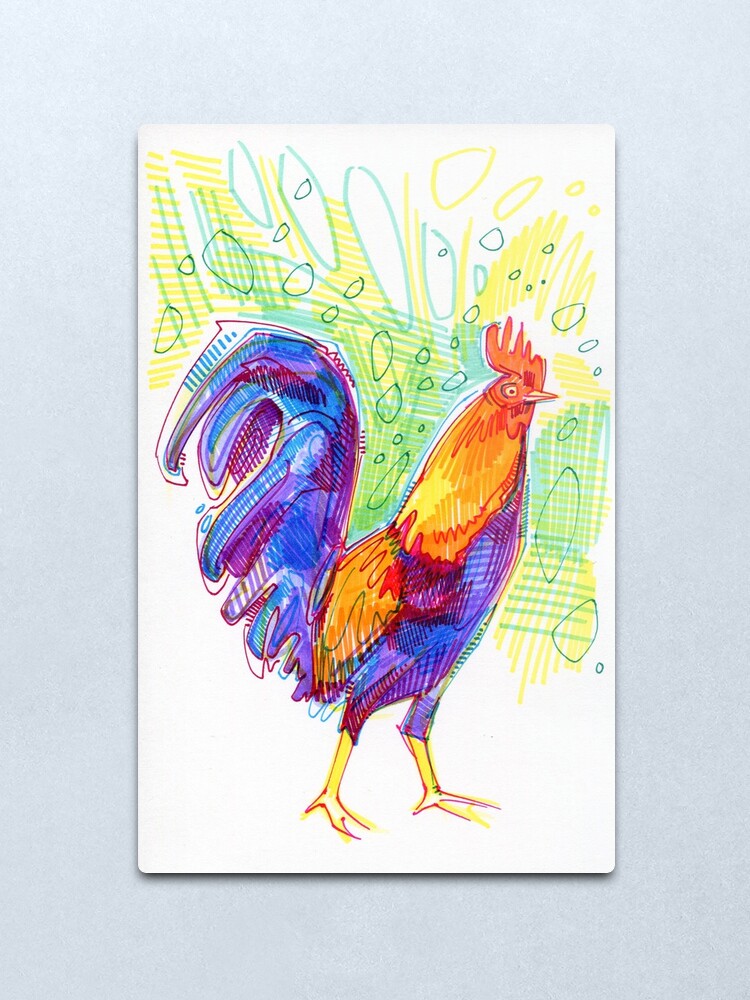 Alternate view of Rooster Drawing - 2011 Metal Print