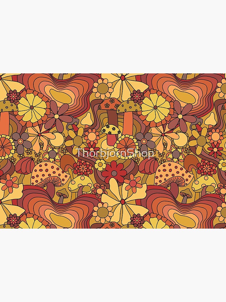 Groovy Mushroom Garden in Rusty Orange by ThorbjornShop