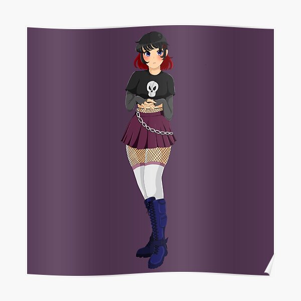 Cute Emo Posters Redbubble - emo anime girl demon form roblox