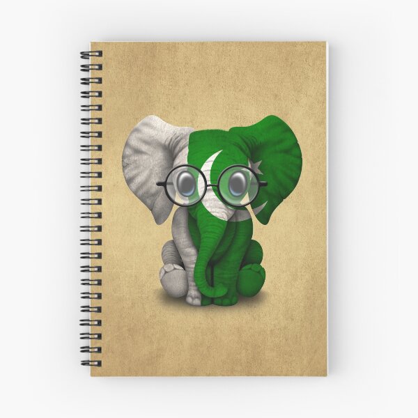 Item preview, Baby Elephant with Glasses and Pakistani Flag designed and sold by JeffBartels.