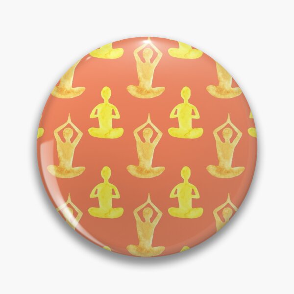 Item preview, watercolor yoga pattern on an orange background designed and sold by gata-iris.