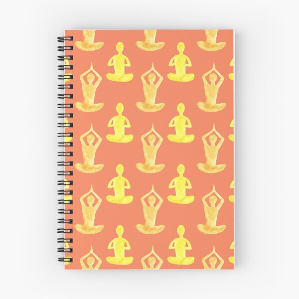 Item preview, watercolor yoga pattern on an orange background designed and sold by gata-iris.