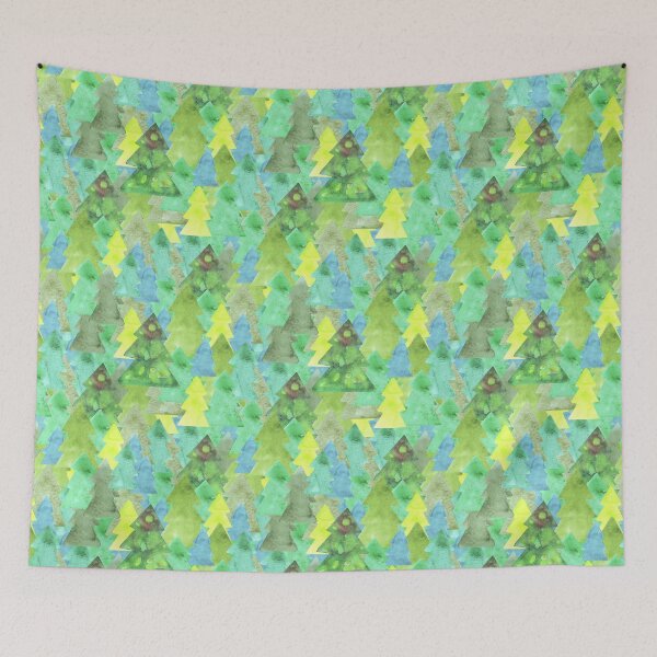 Item preview, watercolor christmas trees seamless pattern designed and sold by gata-iris.