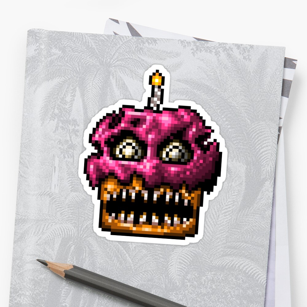 Five Nights At Freddys 4 Nightmare Cupcake Pixel Art Stickers By,Five Night...