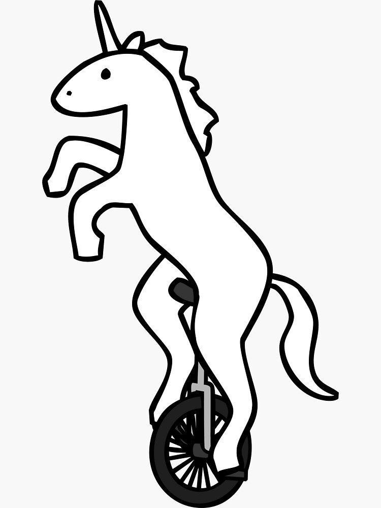 "Unicorn on a Unicycle" Sticker for Sale by jezkemp Redbubble