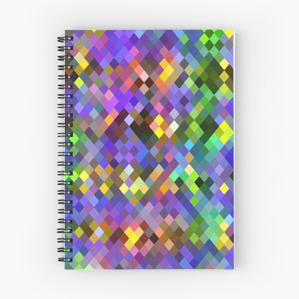 Item preview, geometric square pixel pattern abstract in purple pink green yellow designed and sold by Mrvell.