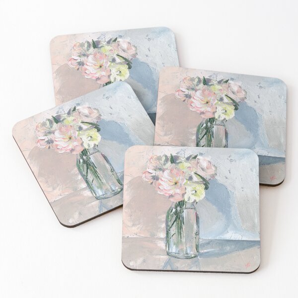 Item preview, Blushing Roses Pallete Knife Painting designed and sold by Art by Amy Herman.