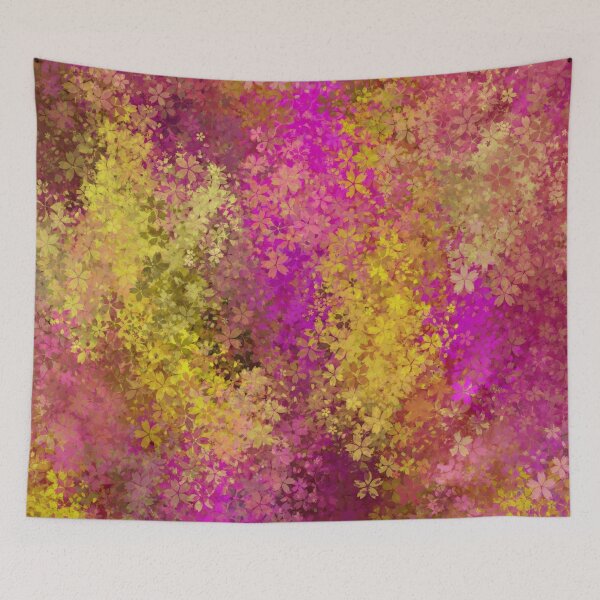 Item preview, flower pattern abstract background in pink and yellow designed and sold by Mrvell.