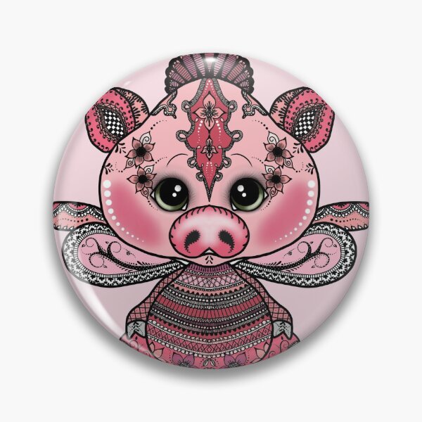 Item preview, Henna tattoo-style Pig designed and sold by wiboandbear.