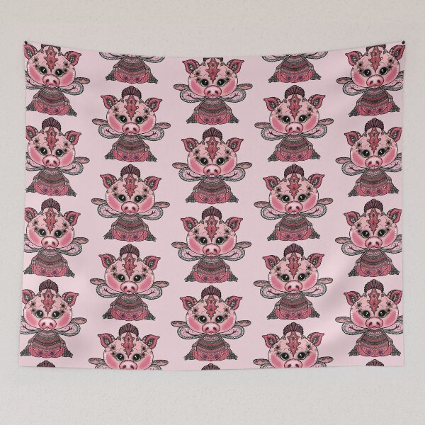 Item preview, Henna tattoo-style Pig designed and sold by wiboandbear.