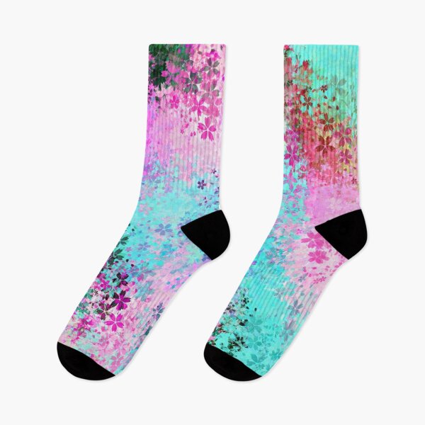 Item preview, flower pattern abstract background in pink purple blue green designed and sold by Mrvell.