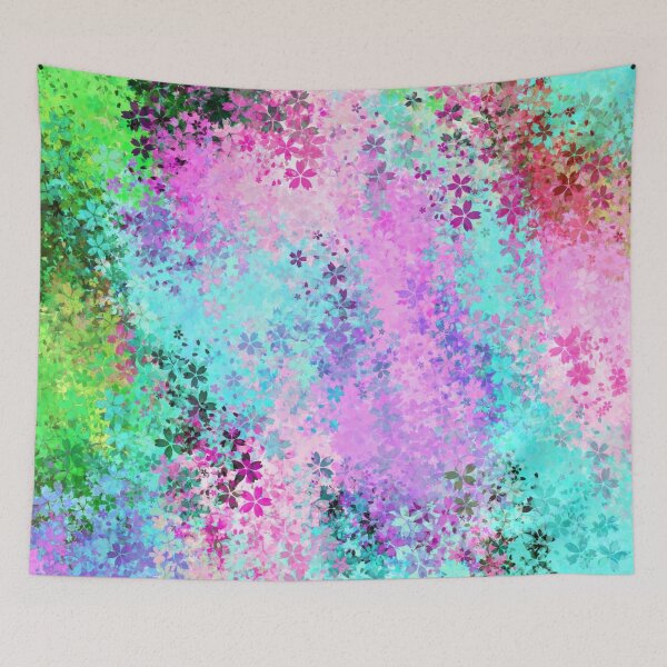 Item preview, flower pattern abstract background in pink purple blue green designed and sold by Mrvell.