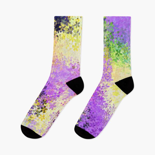 Item preview, flower pattern abstract background in purple yellow blue green designed and sold by Mrvell.