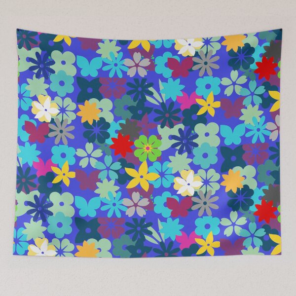 Item preview, Flower Dreams (blue background) designed and sold by K3DreamKreation.