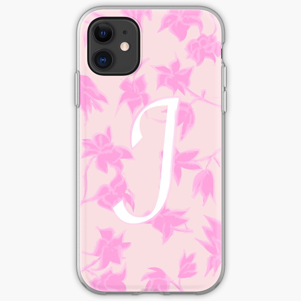 "Pink Floral Initial J" iPhone Case & Cover by DUHVINE Redbubble