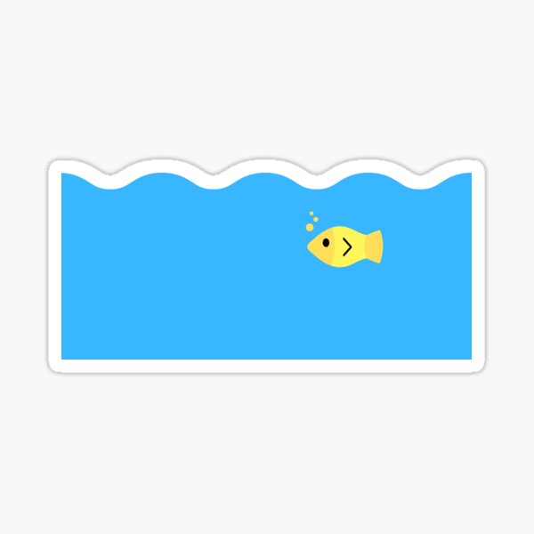 Cute Yellow Fish Swimming Sticker