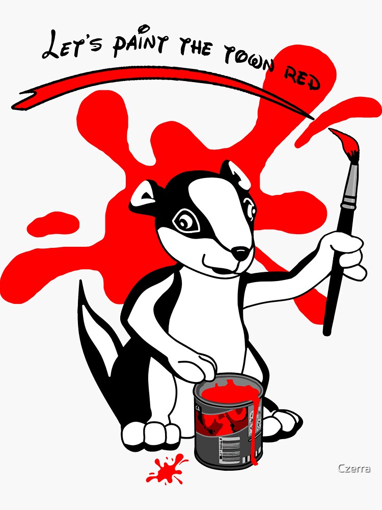 "Let's paint the town red" Sticker for Sale by Czerra Redbubble