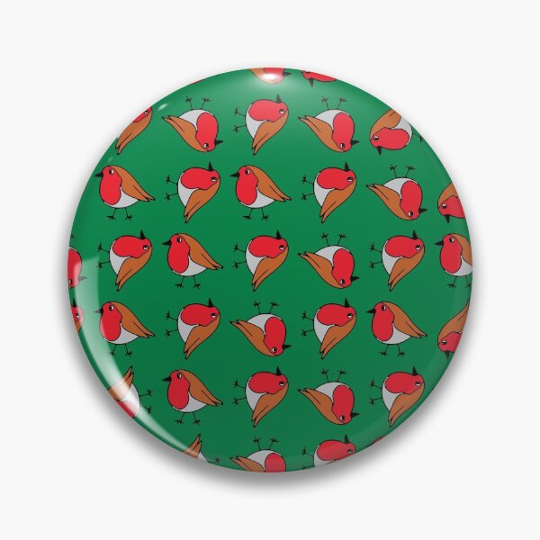 Item preview, Christmas robins on green designed and sold by LittleBettyMakes.