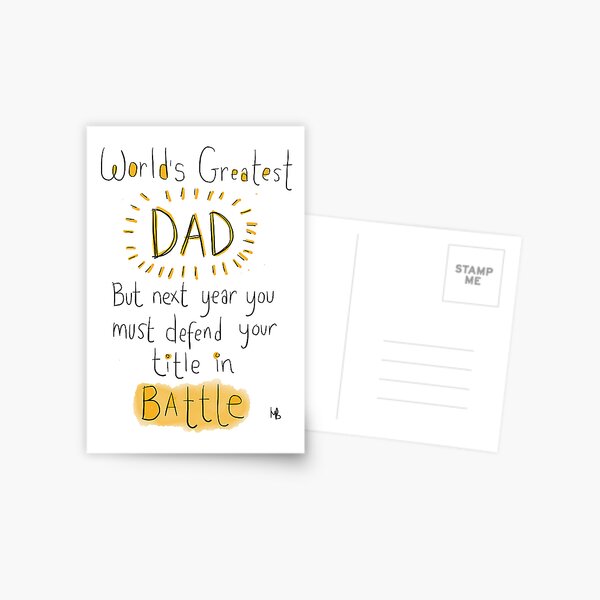 Battle DAD! Father's day card. Postcard