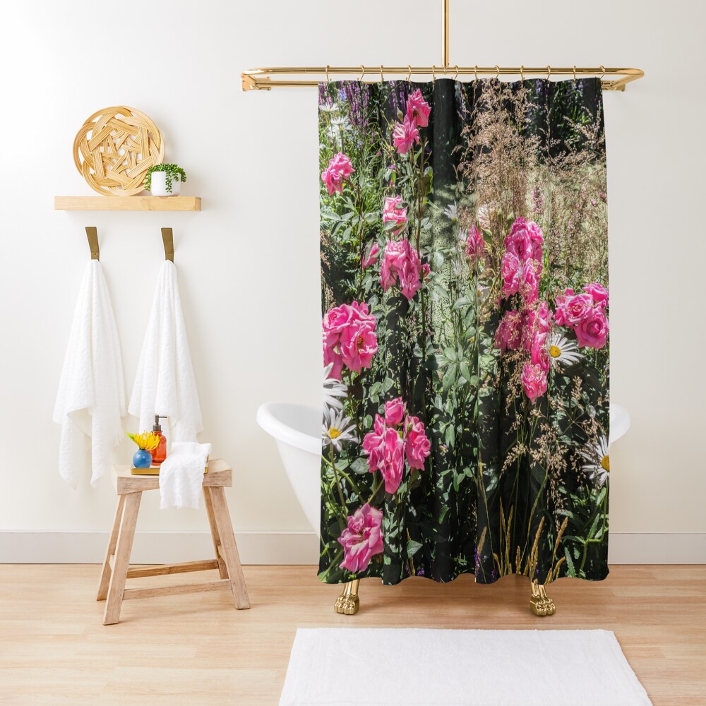 "Beautiful garden with pond" Shower Curtain by ivanoel Redbubble