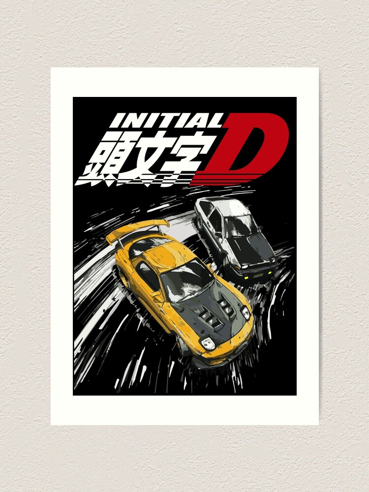 Initial D Mountain Drift Racing Tandem Ae86 Vs Fd Rx 7 Art Print By Cowtowncowboy Redbubble