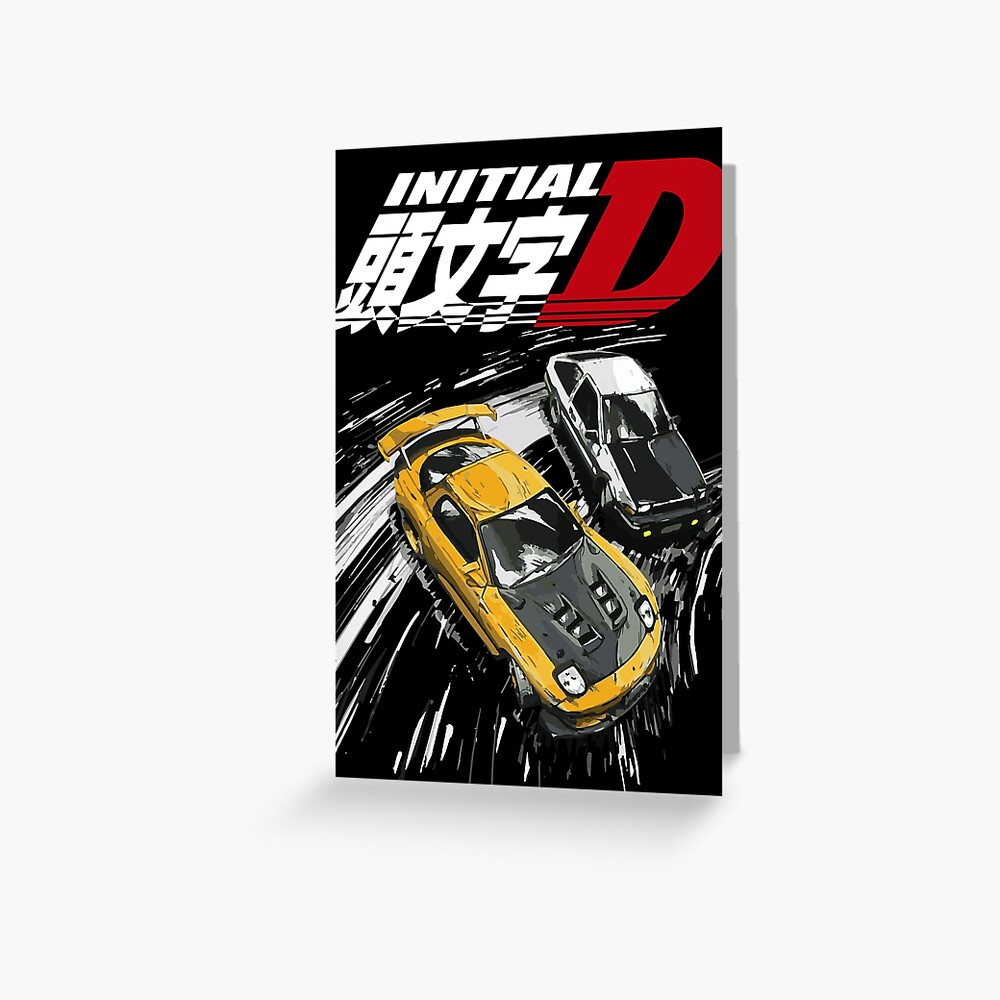 Initial D Mountain Drift Racing Tandem Ae86 Vs Fd Rx 7 Greeting Card By Cowtowncowboy Redbubble