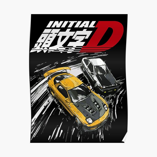 Initial D - Mountain Drift Racing Tandem AE86 contre FD rx-7 Poster