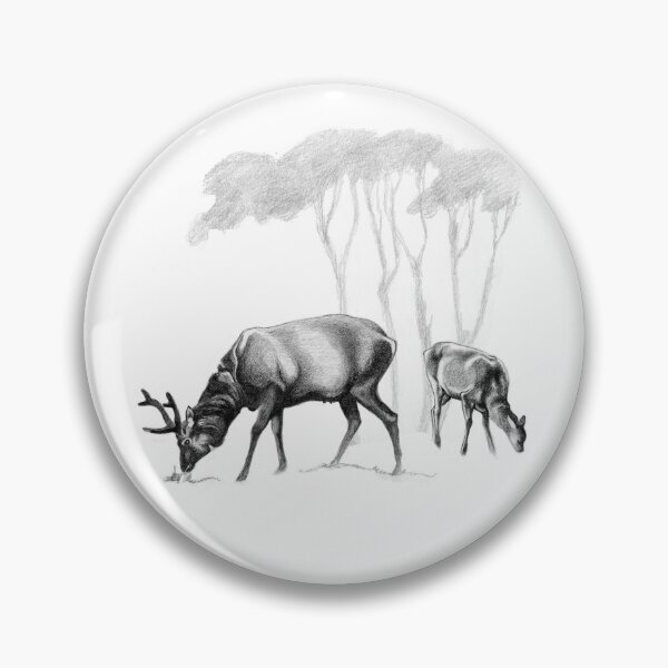 Item preview, Young Red Deer Stag In Velvet with Hind designed and sold by Patricia Howitt.