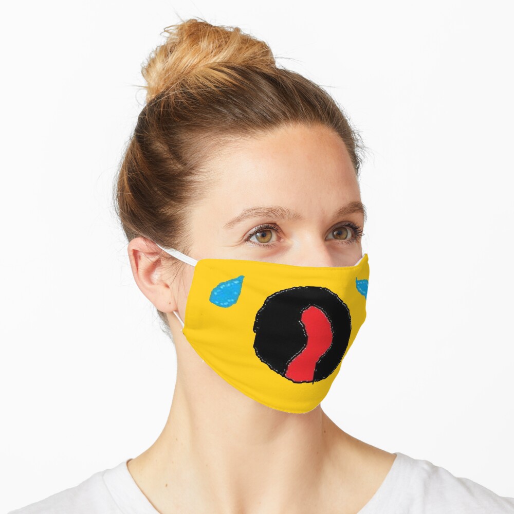 Cursed Crying Emoji Mask Mask By Clicherat Redbubble - cursed emoji face roblox
