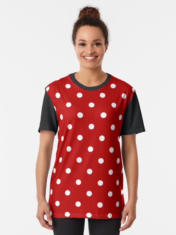 Red and white polka dot hot sale t shirt