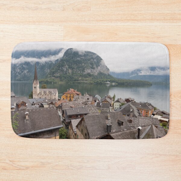 Item preview, Evangelical Church of Christ and rooftops of Hallstatt designed and sold by Yair Karelic.