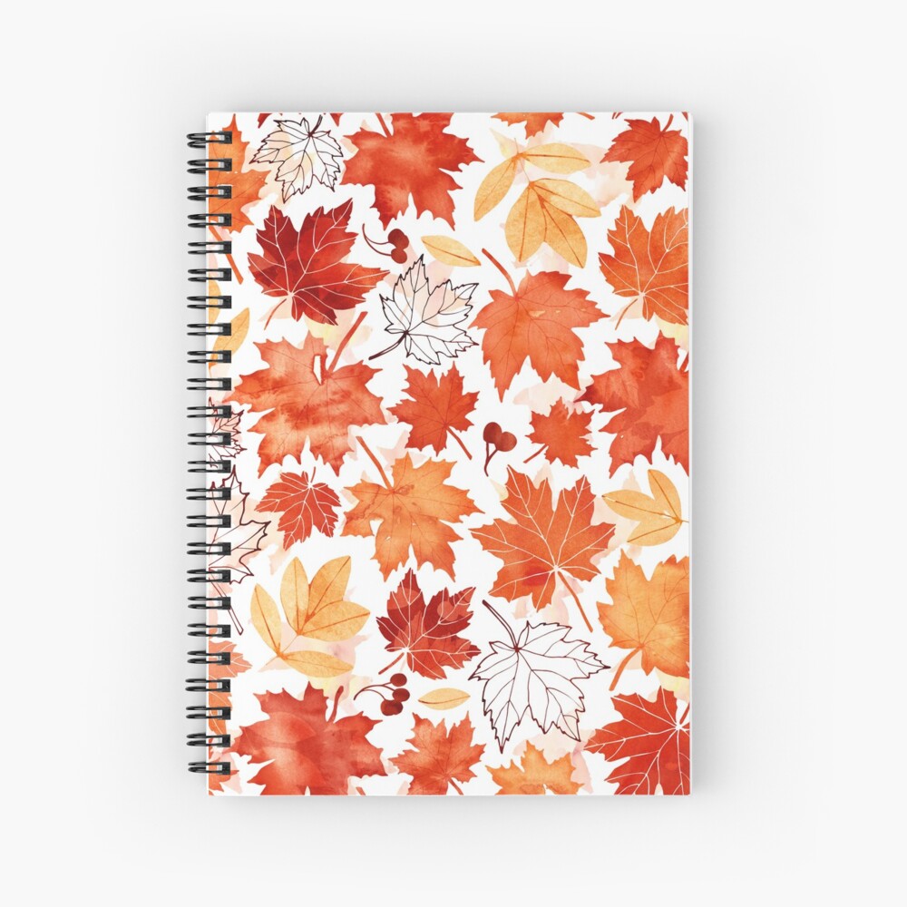 Autumn leaves and berries Spiral Notebook