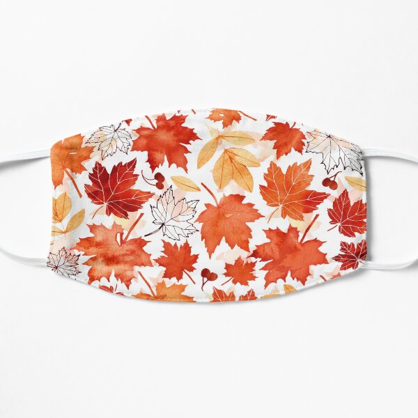 Autumn leaves and berries Flat Mask