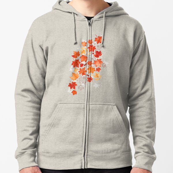 Autumn leaves and berries Zipped Hoodie