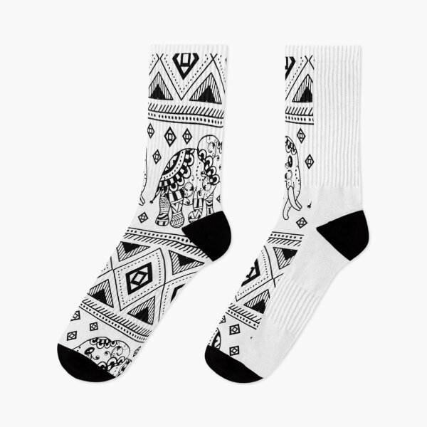 Item preview, Elephant sketching pattern checkered hipster designed and sold by Onair555.