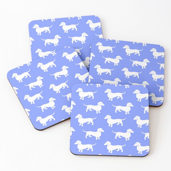 Item preview, Blue and White Dachshund Pattern designed and sold by AntiqueImages.