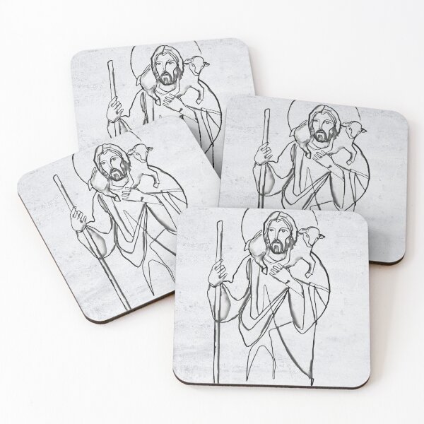 Item preview, Jesus Christ Good Shepherd with sheep illustration designed and sold by Bernardo Ramonfaur.